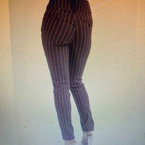 Dazz Stripe Skinny High Waist Pull-On Pants Women L Boho Hippie Festive NEW - Picture 11 of 11